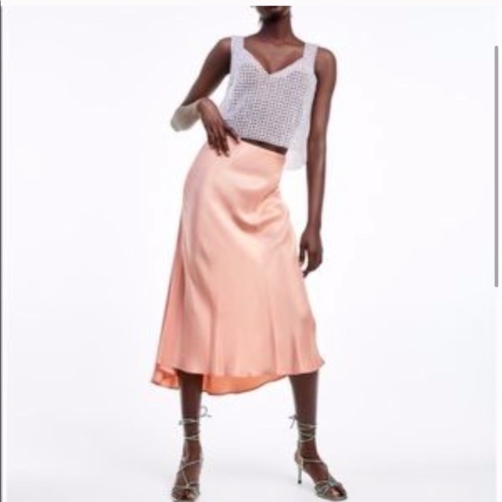 Zara Peach Slip Skirt